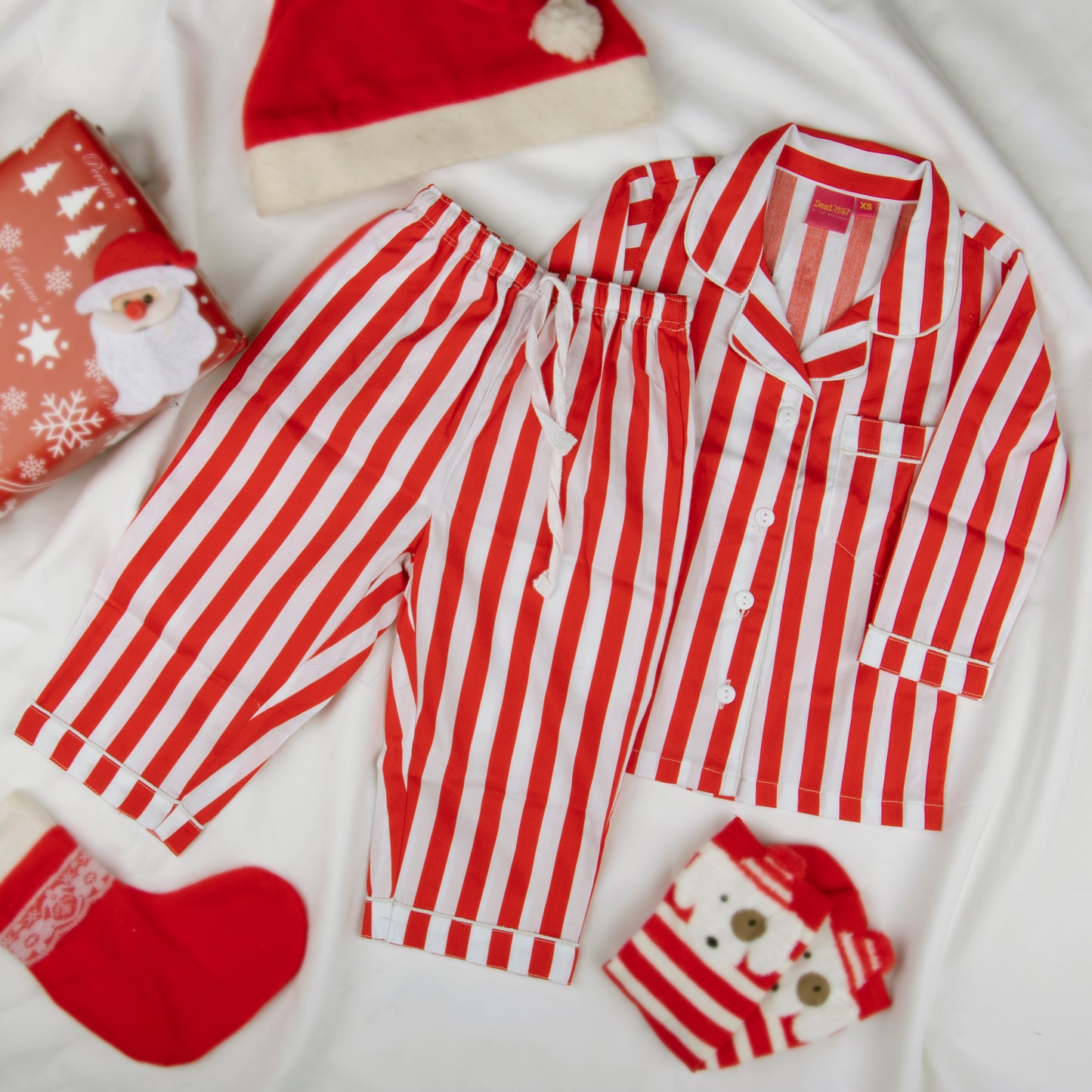 Red & White Pajama Set for Kids