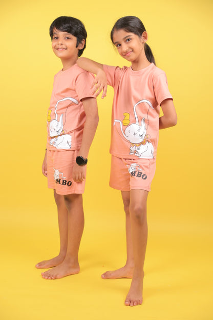 Dumbo Print Half Sleeve Tshirt & Short Co-Ord Set