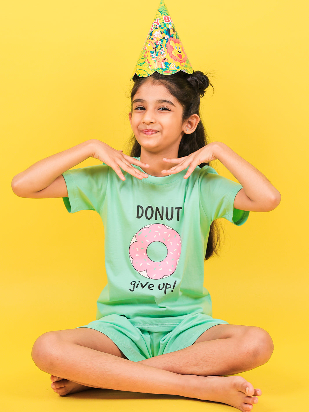 Donut Half Sleeves & Shorts Co-Ord Set For Kids