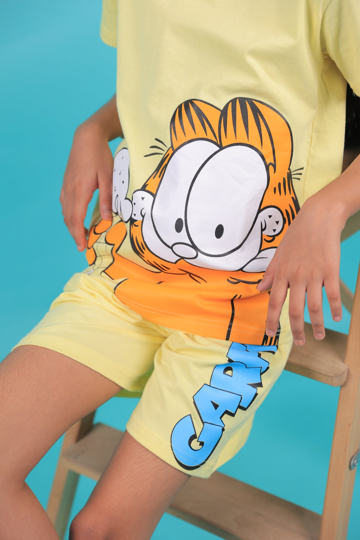 Garfield Print Half Sleeve Tshirt & Short Co-Ord Set