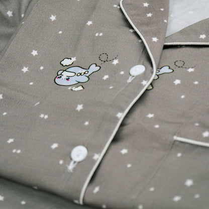 Aeroplane Print Pajama Set for Kids