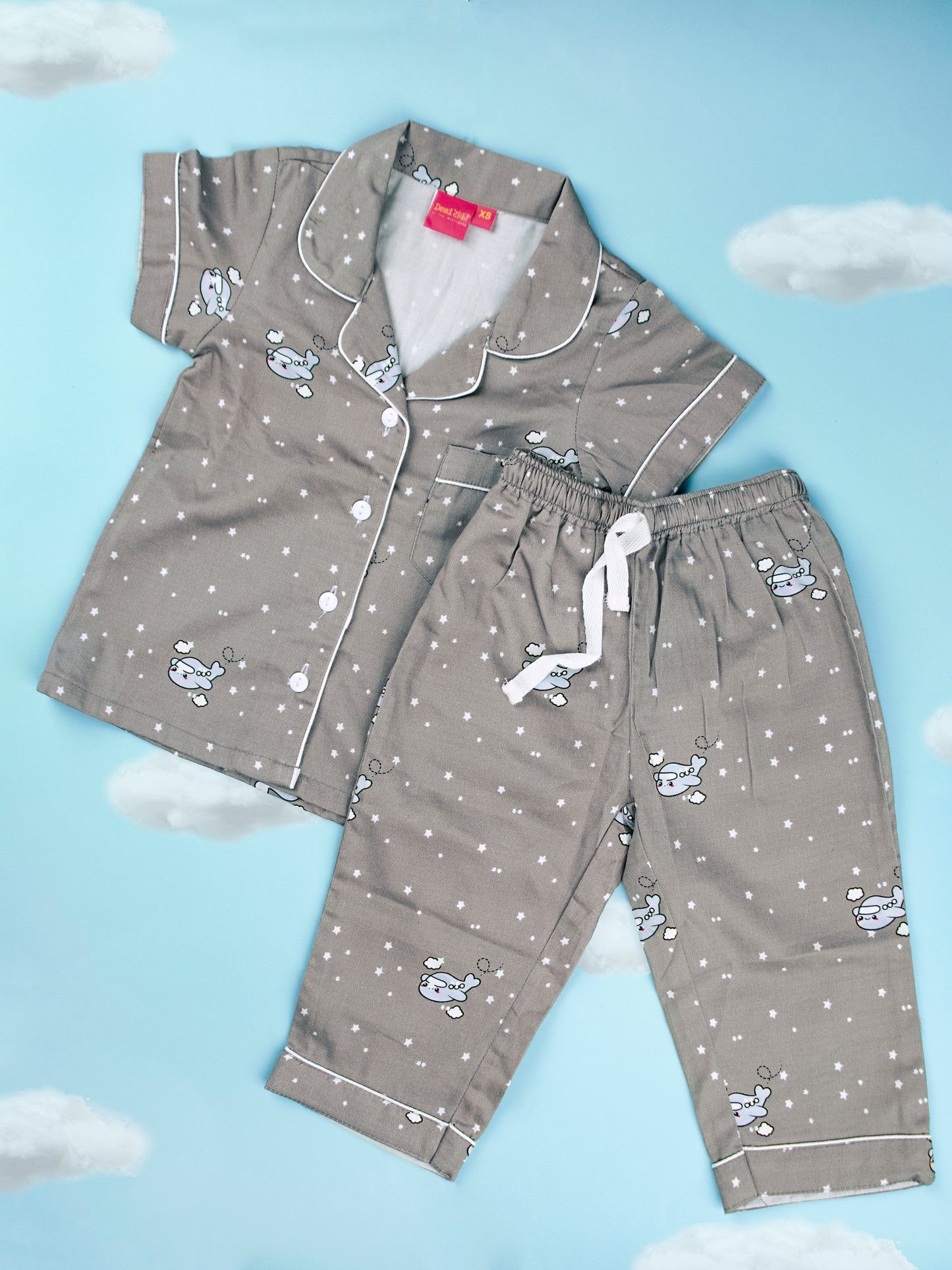 Aeroplane Print Pajama Set for Kids