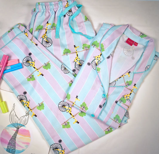 Giraffe on wheels Pajama Set for Kids