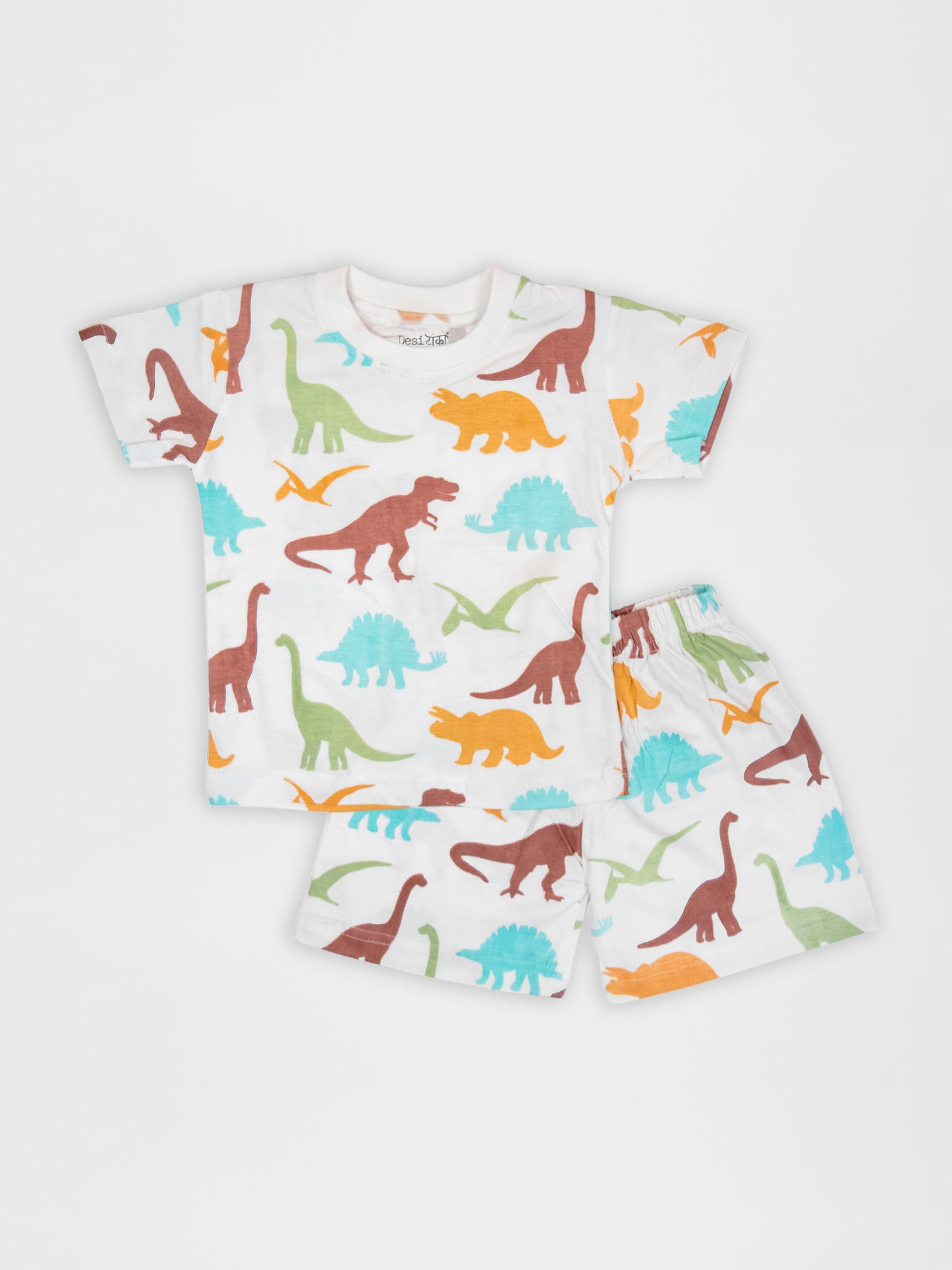 Dinosaur Print Half Sleeve Tshirt & Short Co-Ord Set