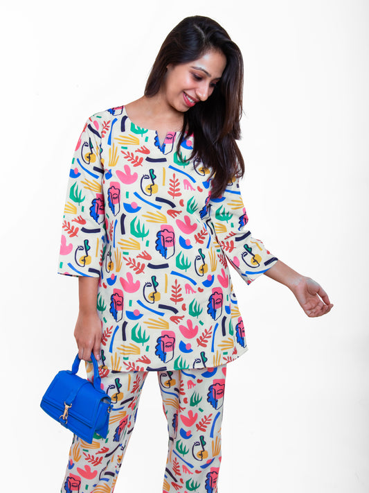 Abstract Kurta Set for Women