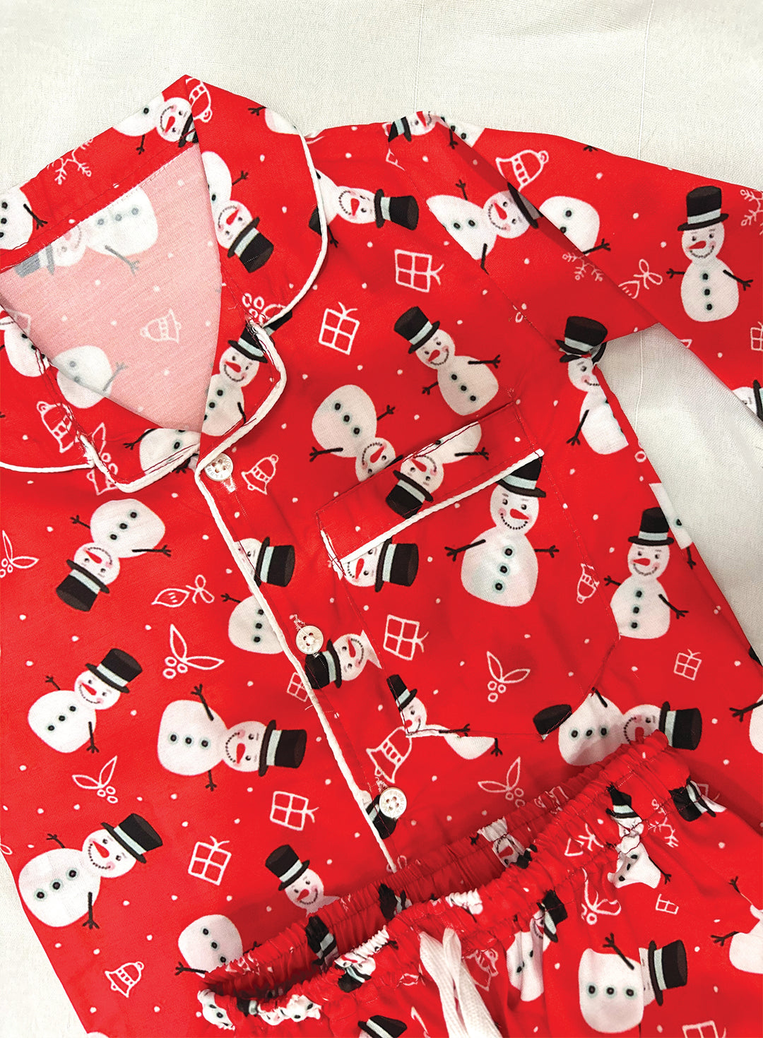 Snowman-Christmas Pajama Set for Kids