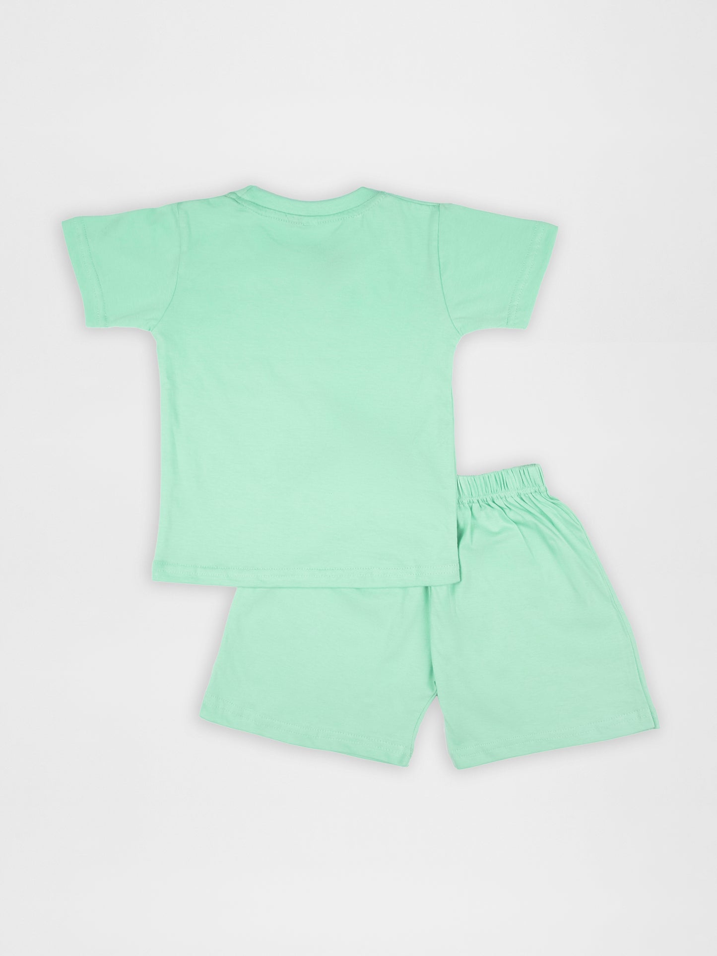 Classic Plain Mint Green Half Sleeve Tshirt & Short Co-Ord Set