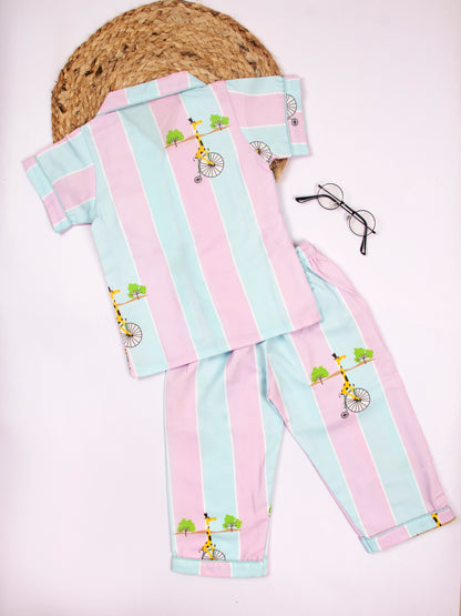 Giraffe Striped Pajama Set for Kids