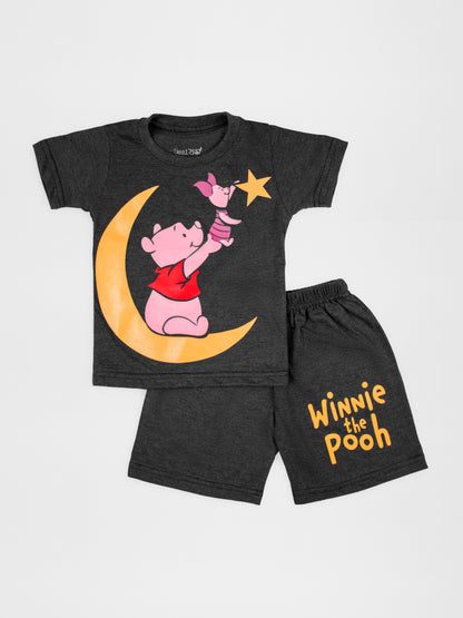 Pooh & Piglet Print Half Sleeve Tshirt & Short Co-Ord Set