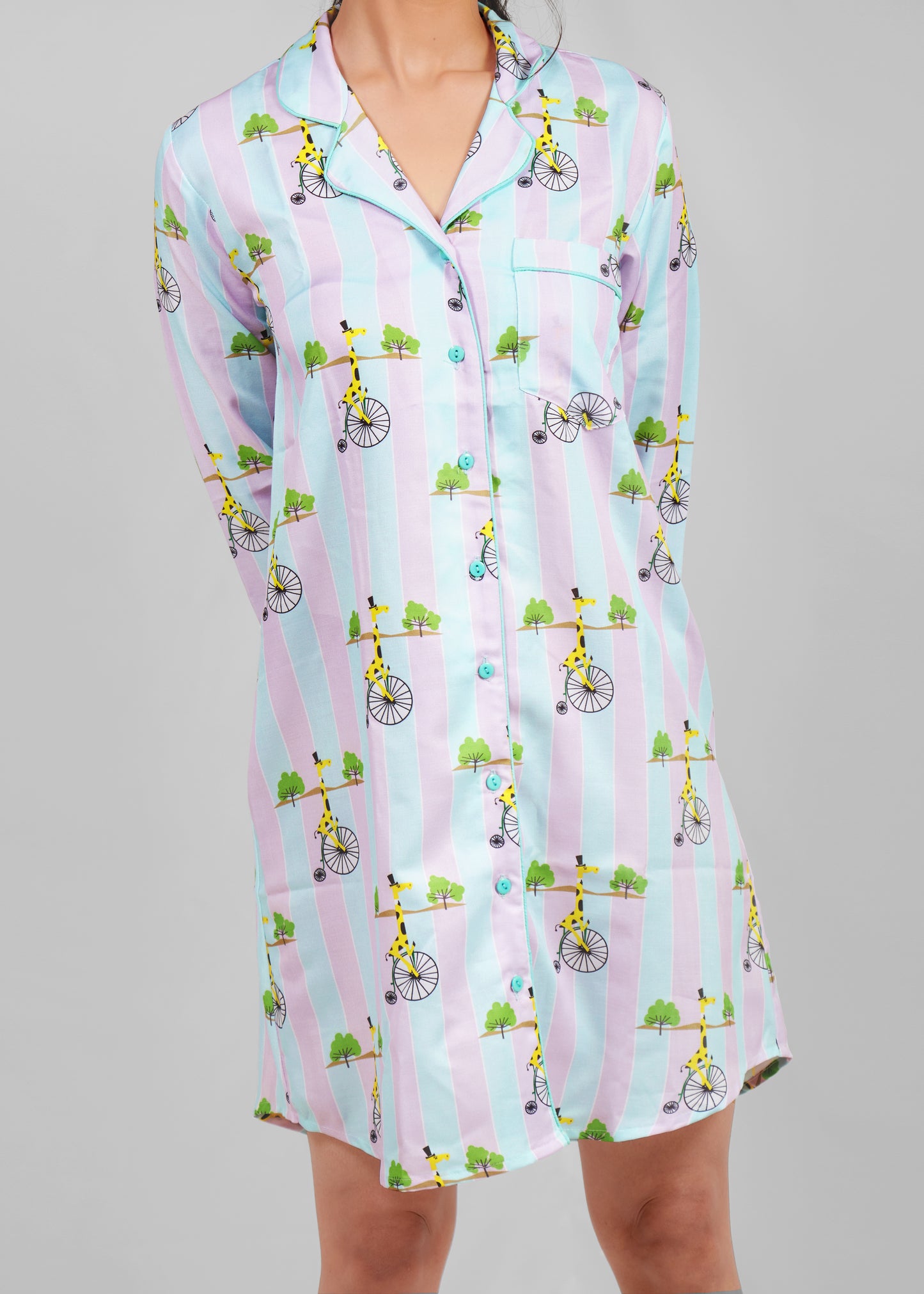 Giraffe on Wheels SleepShirt for Women