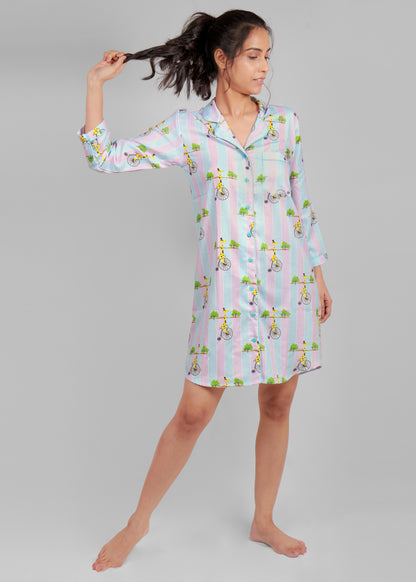 Giraffe on Wheels SleepShirt for Women