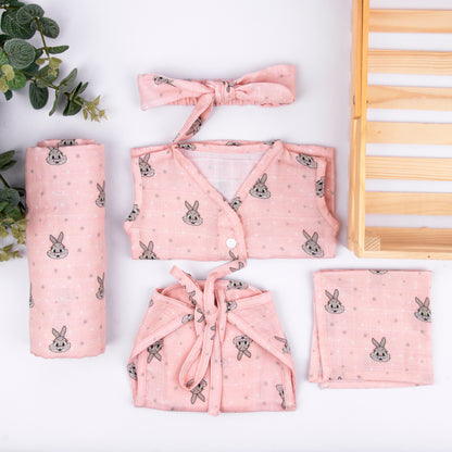 Bunny's Bamboo Muslin Baby Girl/Boy Gift Set