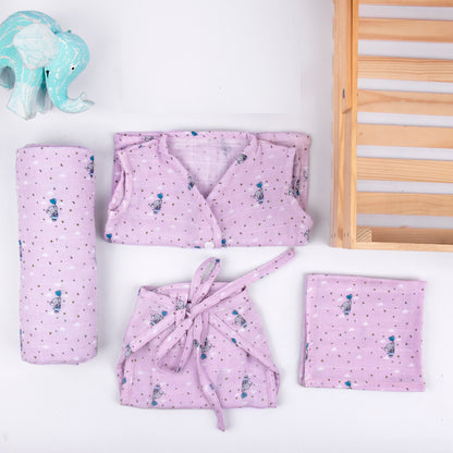 Elephant Bamboo Muslin Baby Girl/Boy Gift Set