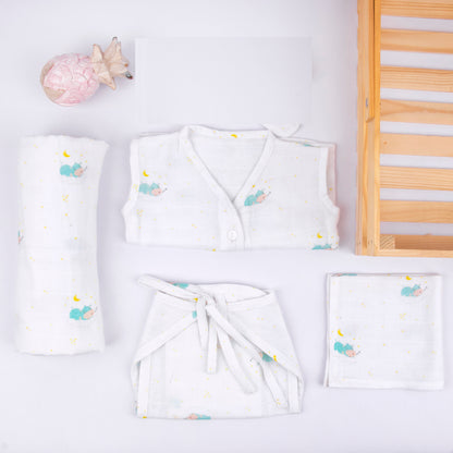 Hippo Bamboo Muslin Baby Girl/Boy Gift Set