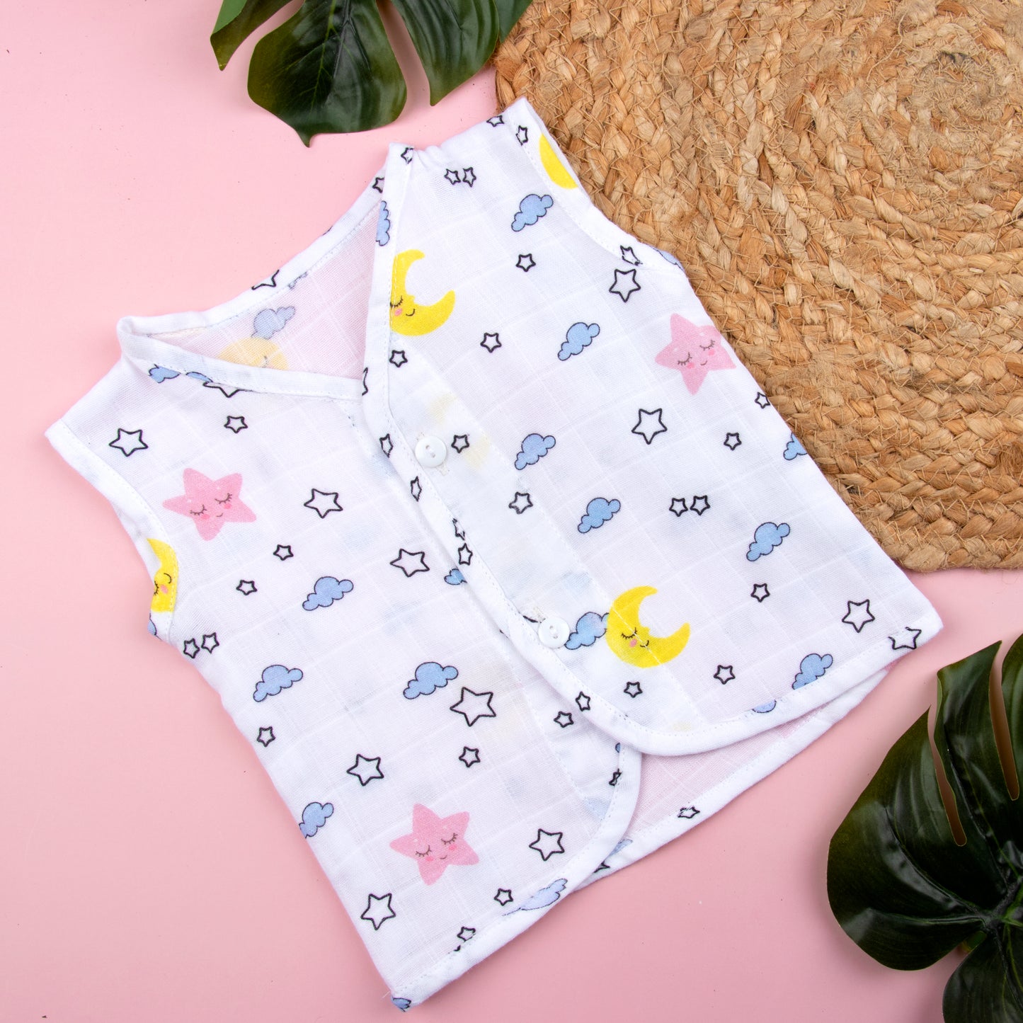 Night Sky Bamboo Muslin Jabla for New Born