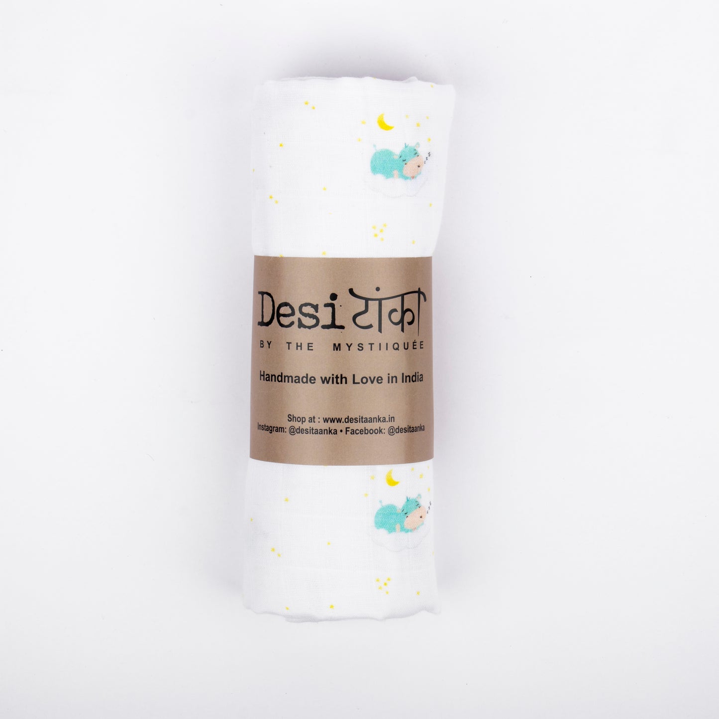 Hippo Bamboo Muslin Swaddle for Baby